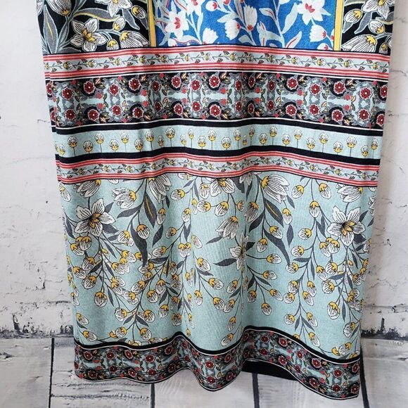 Alice and Olivia Delora Floral Midi Sheath Dress Size 2 Colorful Mosaic Stretch - Picture 5 of 14